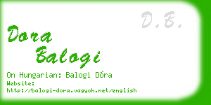 dora balogi business card